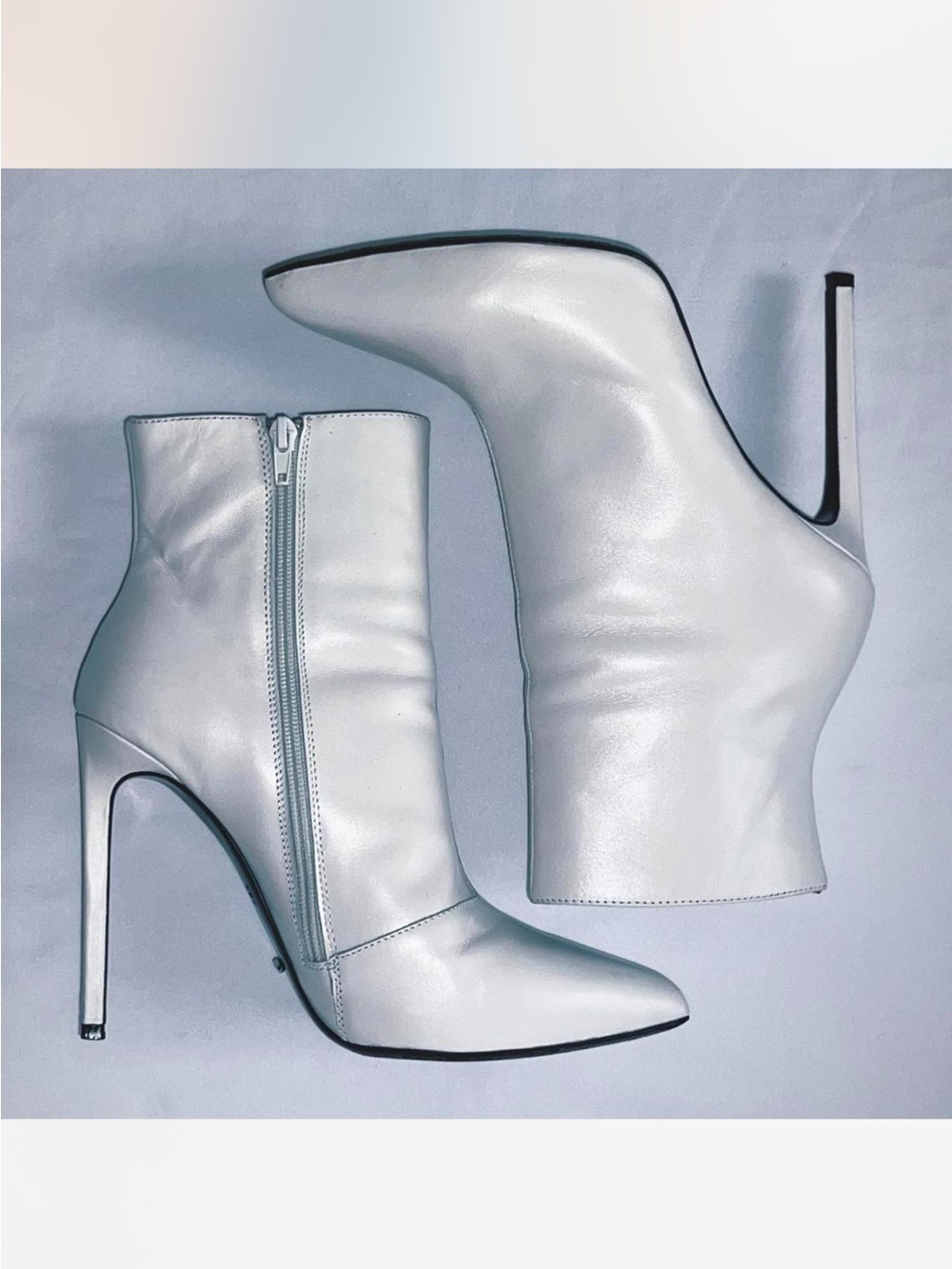 Tony Bianco White Pointed Toe Stiletto Ankle Booties